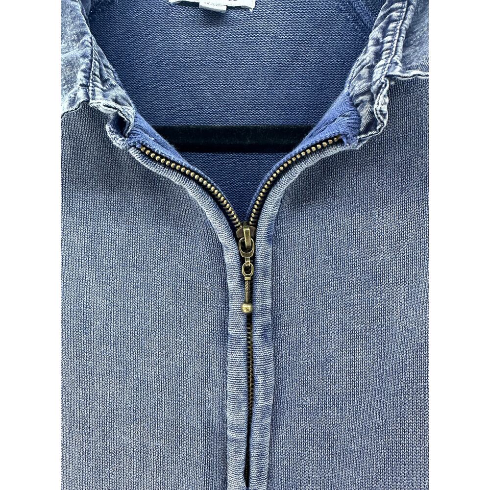 PBJ Blues Women's sz S 1/4 ZIp Washed Blue Sweater 100% Cotton Knit Comfort Cozy - Picture 2 of 10